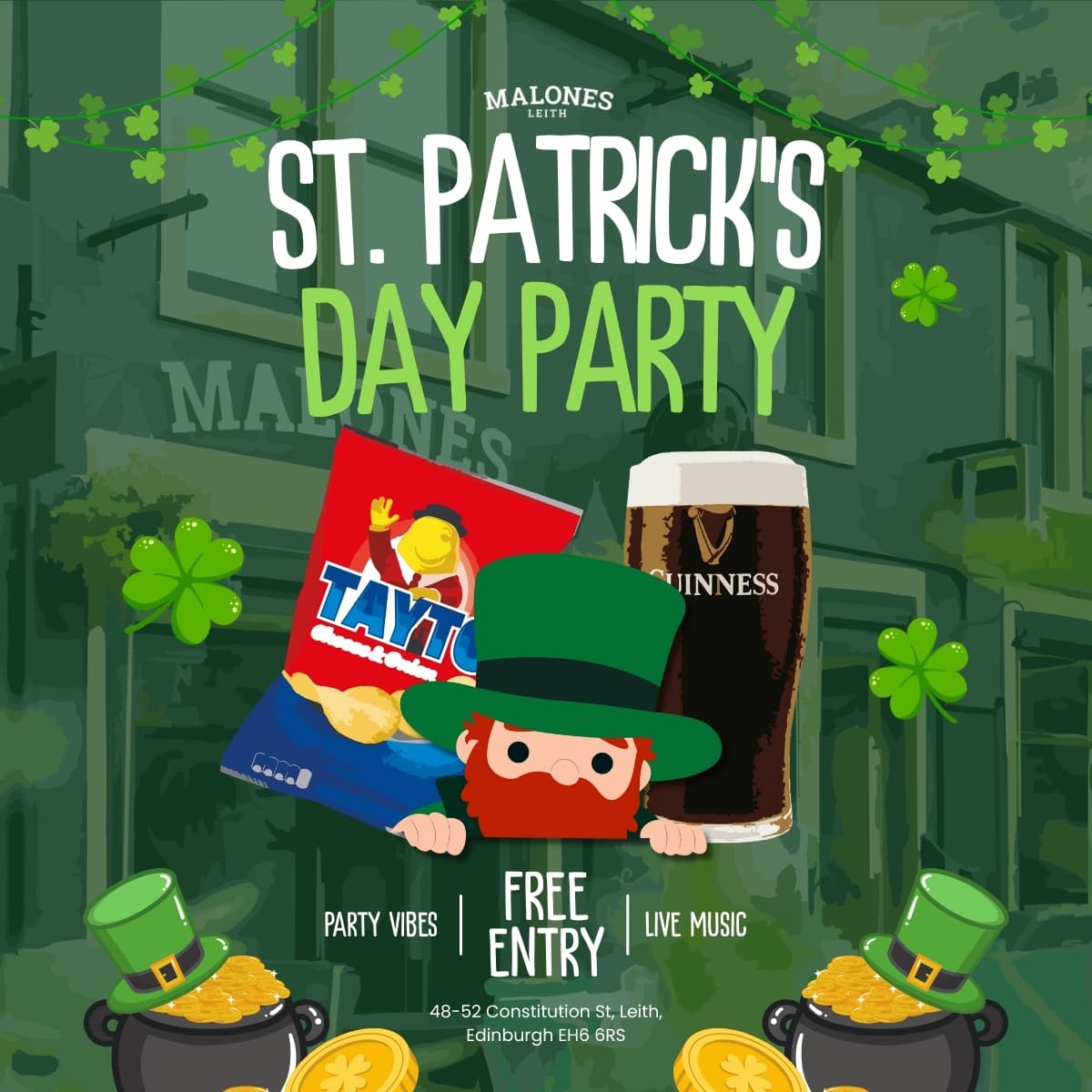 St Patrick's Day Party at Malones Leith 2026