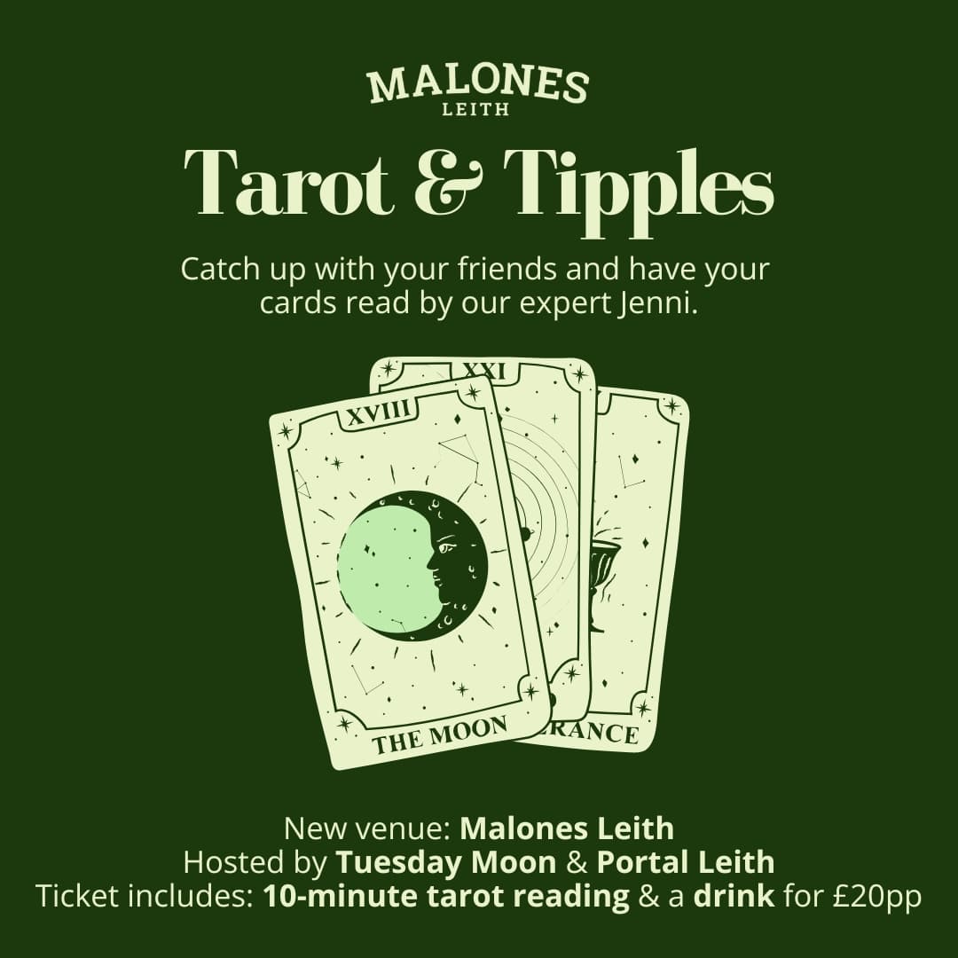 Tarot & Tipples reading social events at Malones Leith in Edinburgh